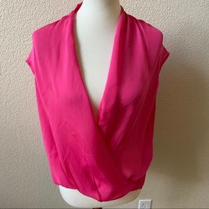 pink wrap blouse